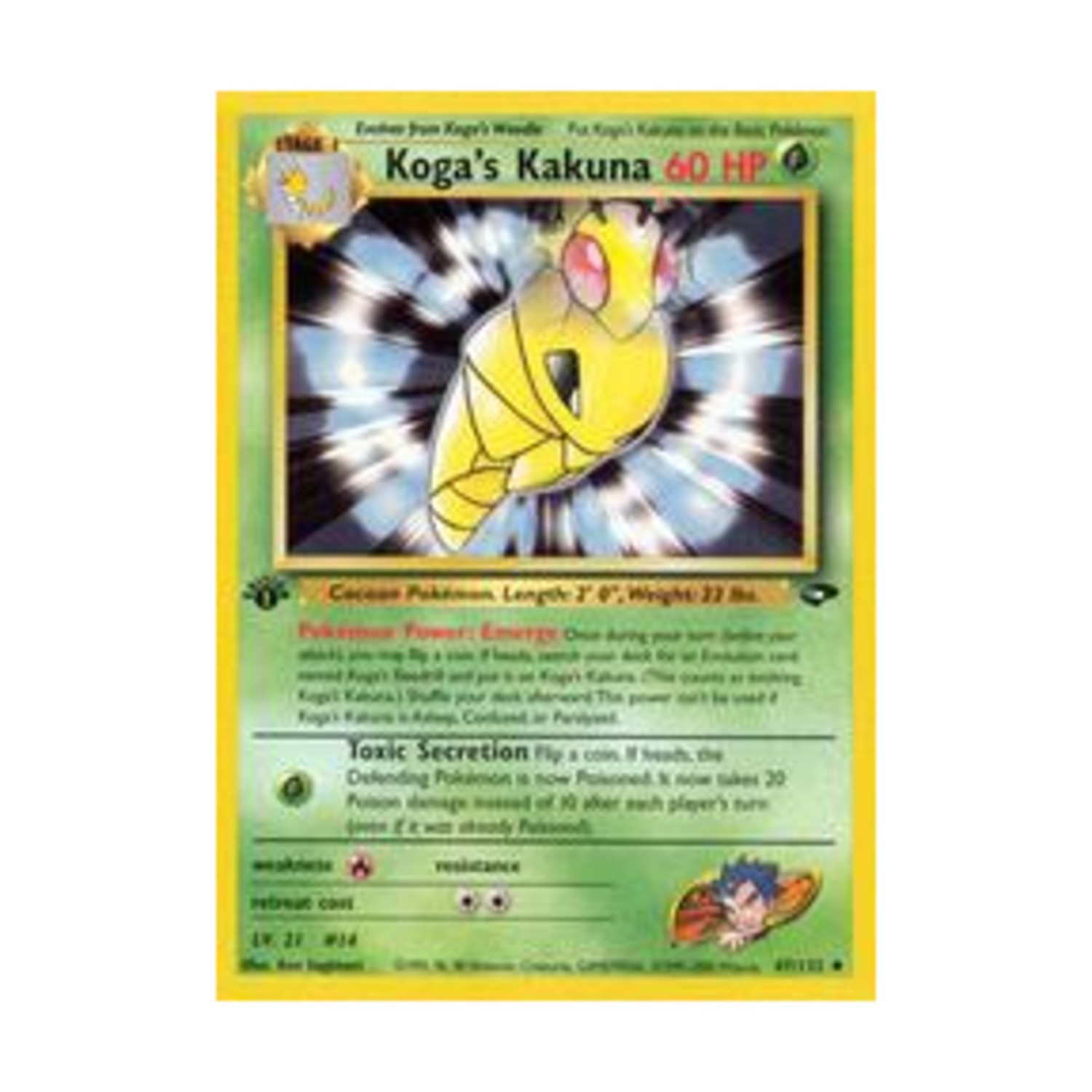 Pokemon Pokemon Gym Challenge Koga's Kakuna (U) #47 (1st Ed) NM
