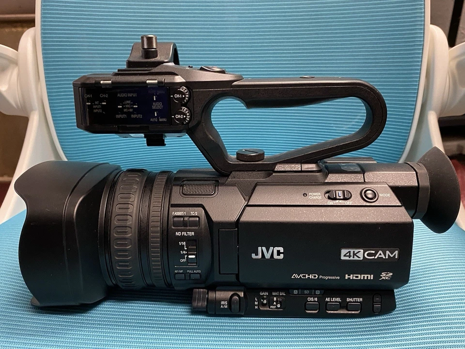 JVC GY-HM180U AVCHD HDMI SDXC 4K HD Professional Camcorder w/Battery + Charger - Image 2 of 4