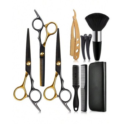 10 Pcs Hair Clipper Trimmer Set Barber Grooming Kit Comb Brush