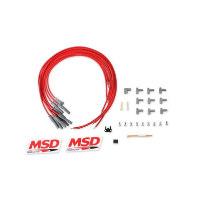 MSD Ignition 31189, Kit Spark Plug Wire Set Super Conductor 8.5 mm for V8