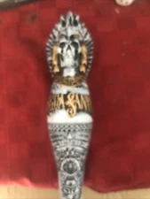 Figuroa Brewing Cali Agua Santa Mexican 🇲🇽 Skull 💀 Warrior 10” Tap Handle NIB