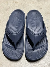 Men’s Crocs Baya II Navy blue all-synthetic thong flip flops size M 9 & W 11