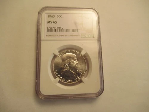 1963  Franklin Half Dollar, NGC MS65