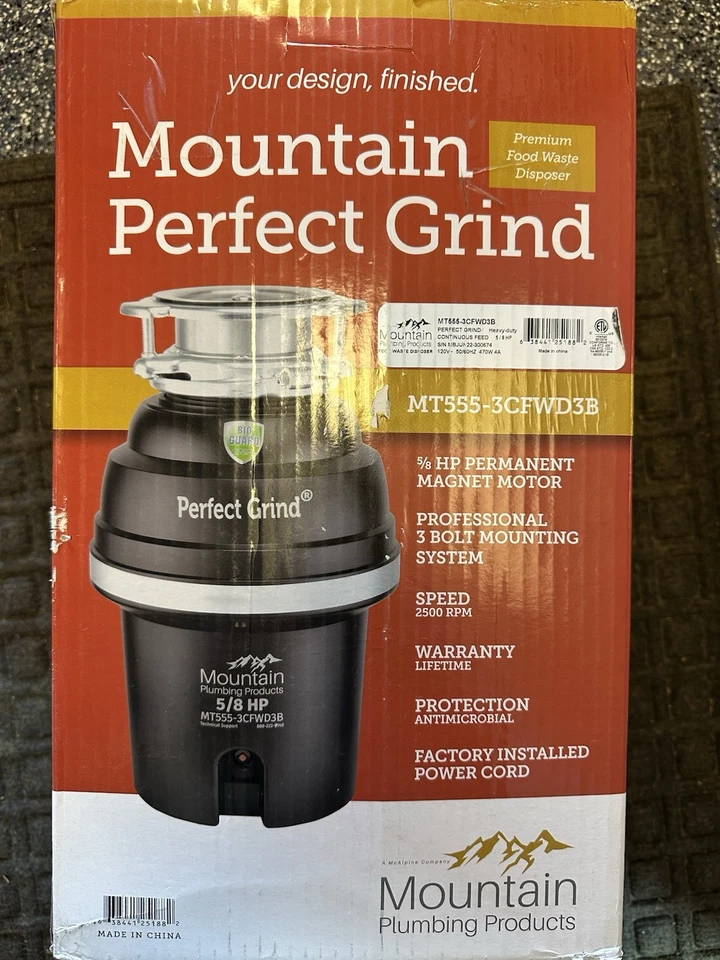 New in Box Mountain Perfect Grind Garbage Disposal MT555-3CFWD3B - Image 2 of 2