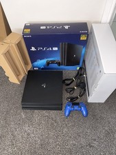 Sony PlayStation 4 PS4 Pro Console -Black - Boxed + DualShock Controller + Wires