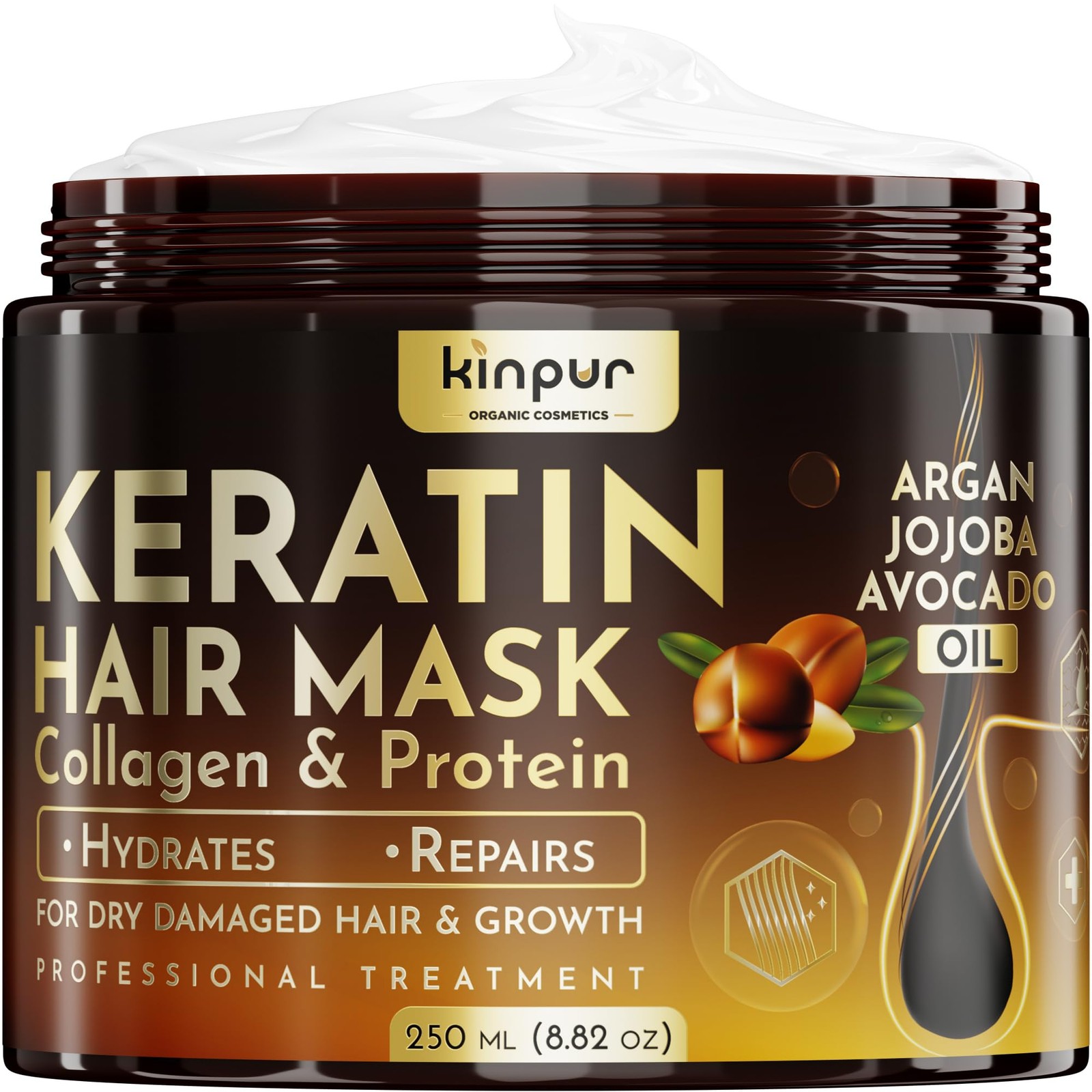 Keratin Hair Mask for Damaged Hair – Growth & Hydration Treatment-image