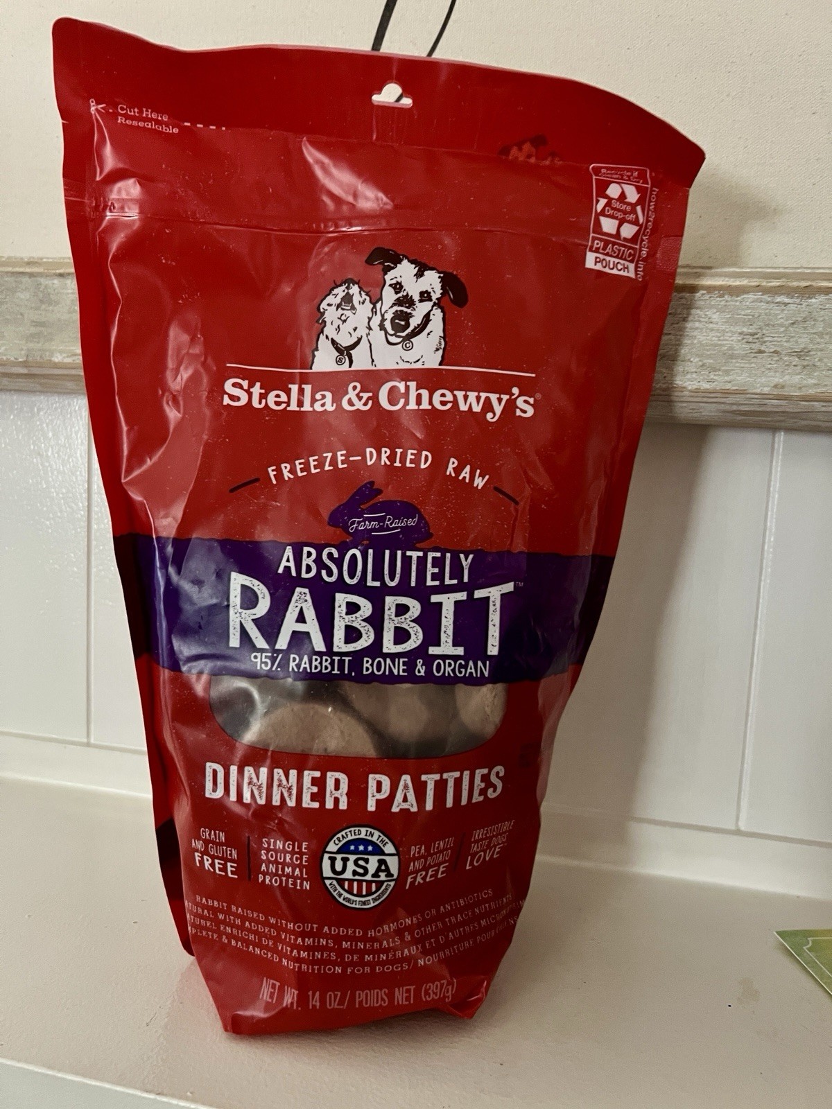 Stella & Chewy's Freeze Dried Raw Absolutely Rabbit Dinner Patties Dog Food 14 oz
