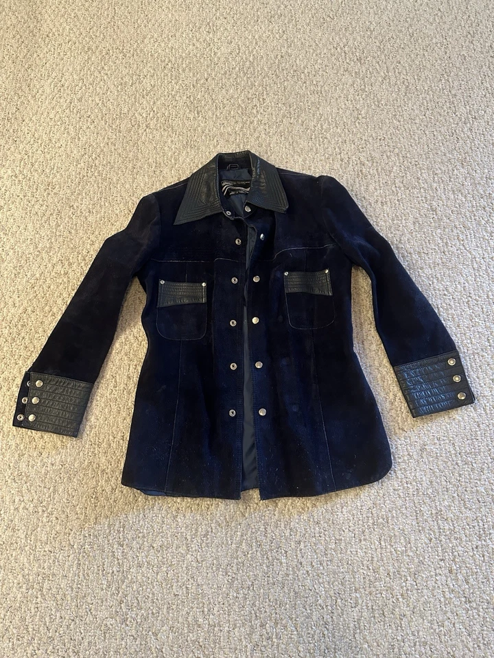 Chaqueta Occidental De Colección Montgomery Ward Cuero de Vaca Hecha en Corea Años 70 Hombres Talla S-M Foto 2 de 4