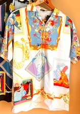 VERSACE Medusa Men's Casual Button Down Soft Satin Shirts