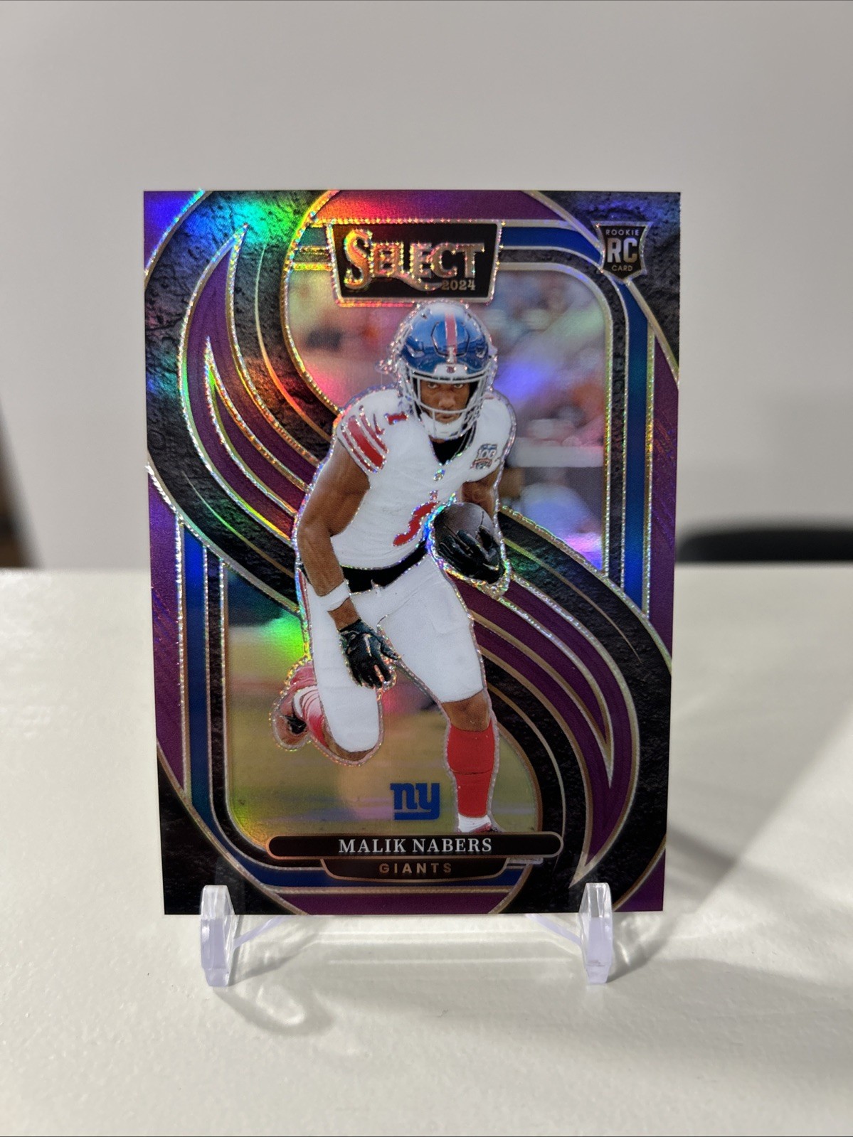 2024 Select Malik Nabers Premier RC Purple Prizm Rookie #/75 Giants