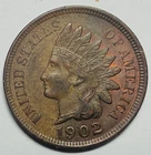 1902  Indian Head Cent - Nice Uncirculated Coin - Some Red - No reserve