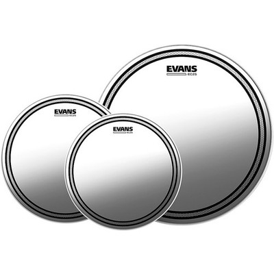 Evans EC2S Clear Tom Heads with Free 14 in. HD Dry Snare Head 12, 13, 16 in.