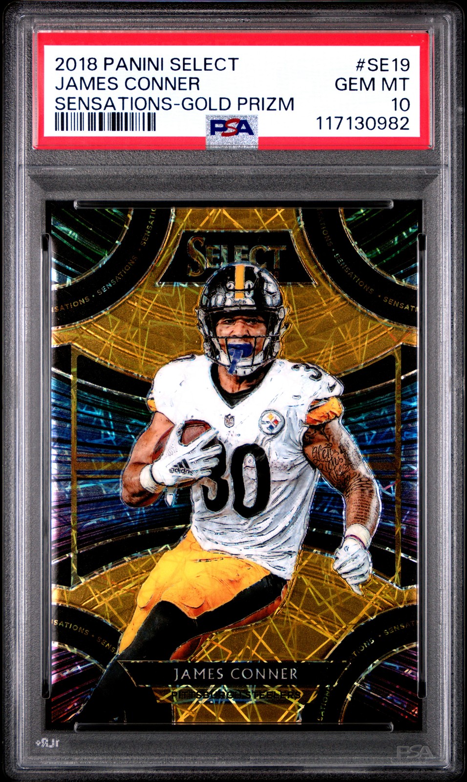 2018 PANINI SELECT SENSATIONS GOLD PRIZM #SE19 JAMES CONNER 9/10 PSA 10