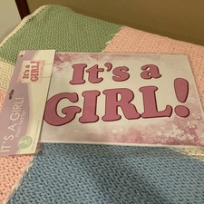 Baby Shower 12x16 Plastic Yard Sign It  s A Girl  New In Pkg 