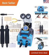 939D-II Pyrography Pen Wood Burning Kit Station 2-in-1 Solid-Point 200 480 C ...