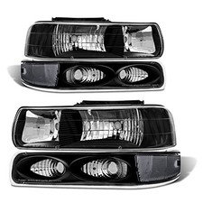 Headlight Assembly for 1999 2000 2001 OE Type Black Housing Clear Reflector