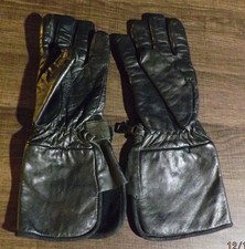 Womens Black Leather Gauntlet Gloves/ Motorcycle, Bike, Riding
