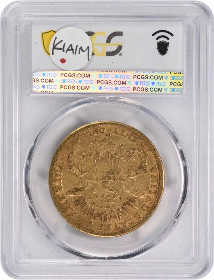 Cabeza Liberty de oro 1877-CC $20 EF40 PCGS Foto 2 de 4