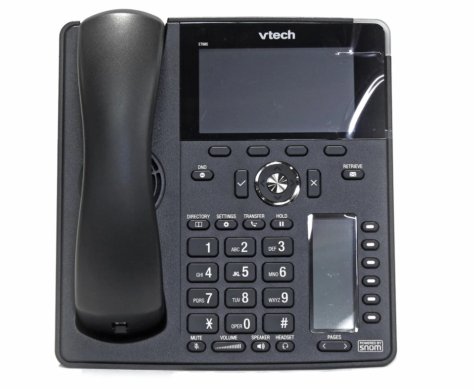 VTech ET685 4.3" Color LCD Gigabit ErisTerminal 12 Line SIP IP Bluetooth Phone - Image 4 of 4