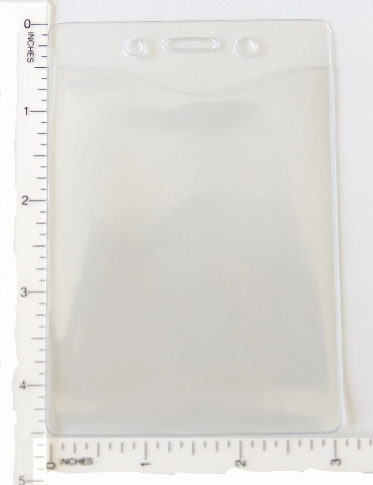WHOLESALE 10 25 50 100 VERTICAL VINYL ID BADGE HOLDER INSERT SIZE 4" H x 3"W - Image 2 of 4