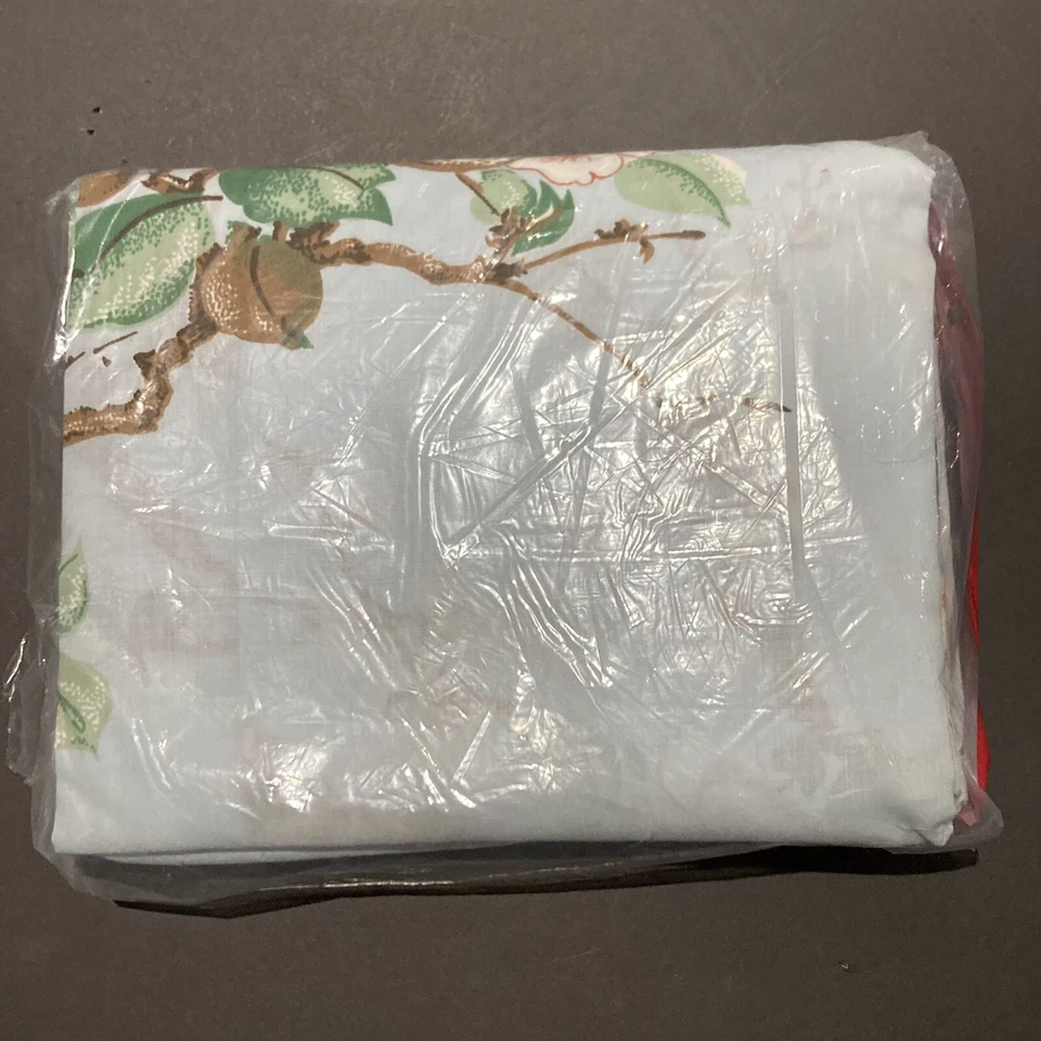 Vintage Sears Twin Bedding Set Flat Fitted Sheets Pillowcase Blue Floral New - Image 4 of 4