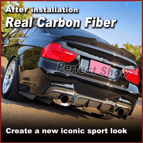 Spoiler diffusore posteriore in carbonio adatto per BMW SERIE 3 E90 325i 335i pacchetto M  - Foto 3 di 12