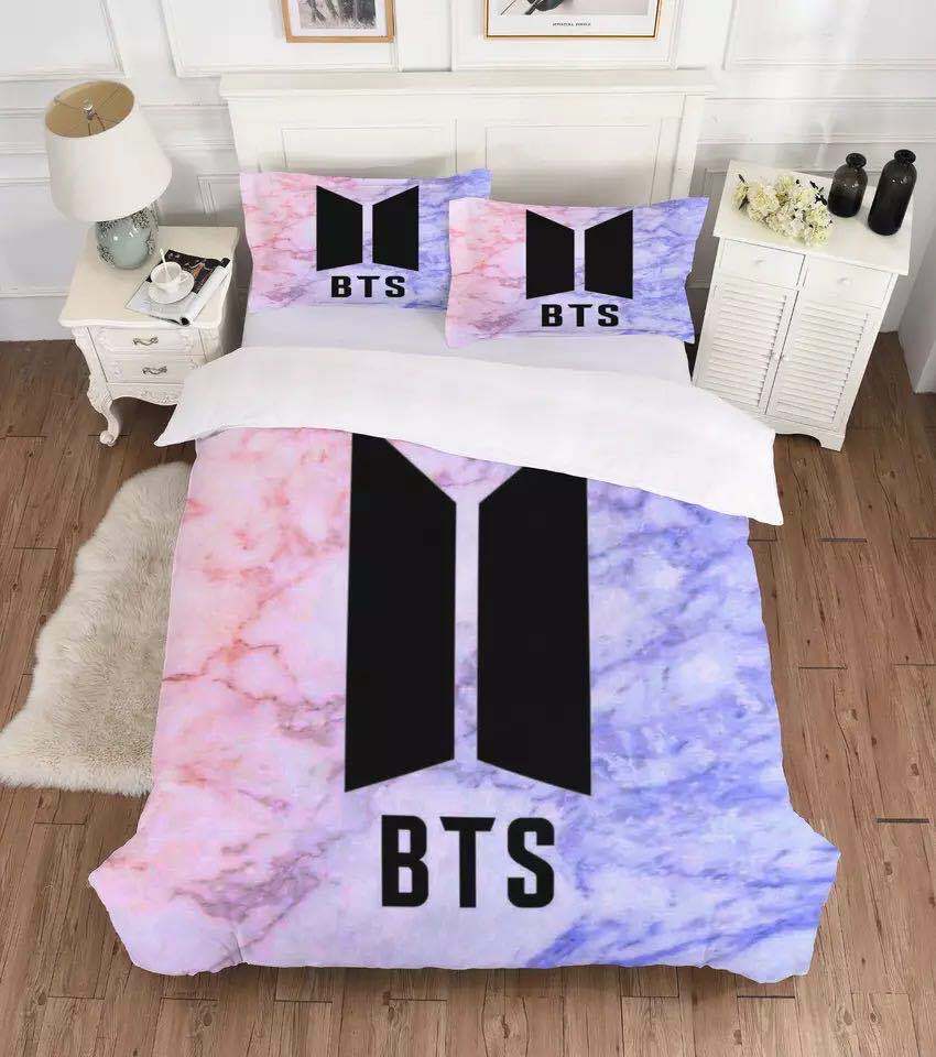 BTS Bangtan Boys Purple Single/Double/Queen/King Bed Quilt Cover