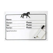 Centaur Horse Info Stall Plaque w- Dry Erase Pen