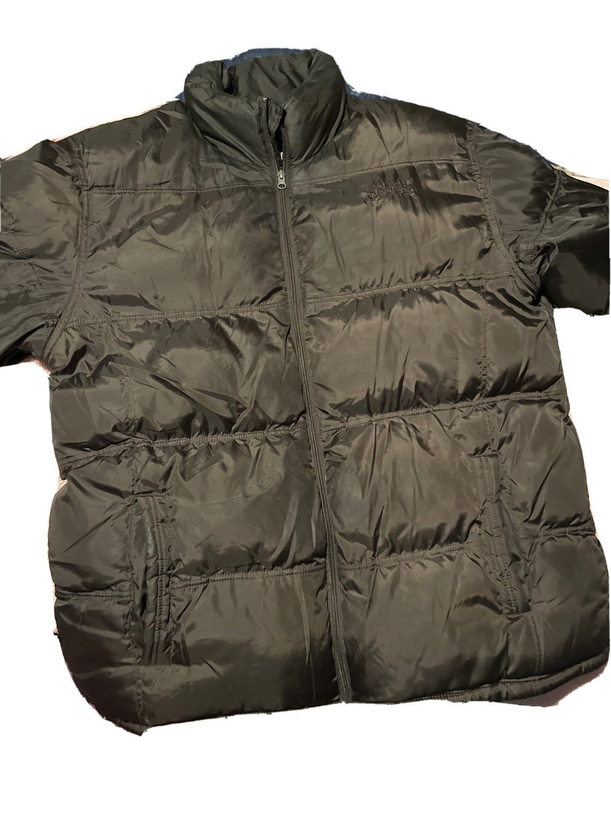 Southpole Mens Black Quilted Puffer Jacket Full Zip Hip Hop Style-image