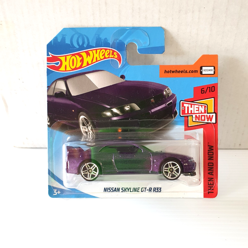Hot Wheels Nissan Skyline GT-R R33 Midnight Purple Short Card Rare Then And Now