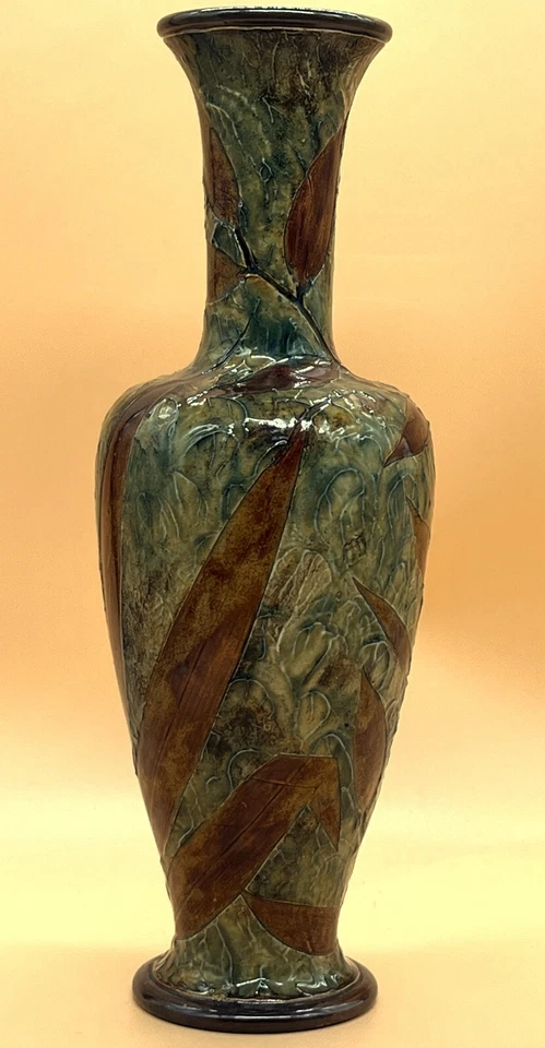 Large antique Royal Doulton Autumn Leaves / Leaf Foliage vase. 32cm. 1677.  LB. - Image 3 of 4