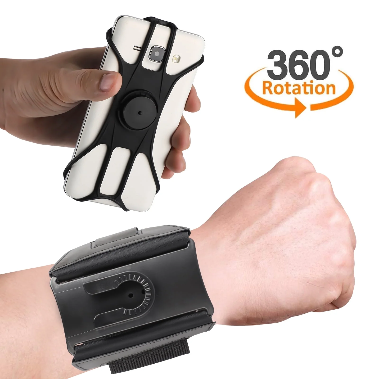 Wristband Phone Holder, 360 Rotatable Detachable Sports Running Armband Cell Pho