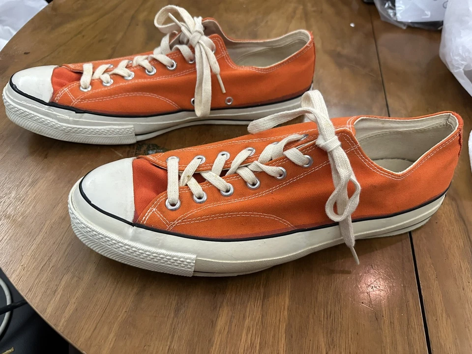 Camisetas bajas Converse All Star naranja años 70 de colección para hombre 14,5 ¡casi como nuevas! Chuck Taylor Foto 2 de 4