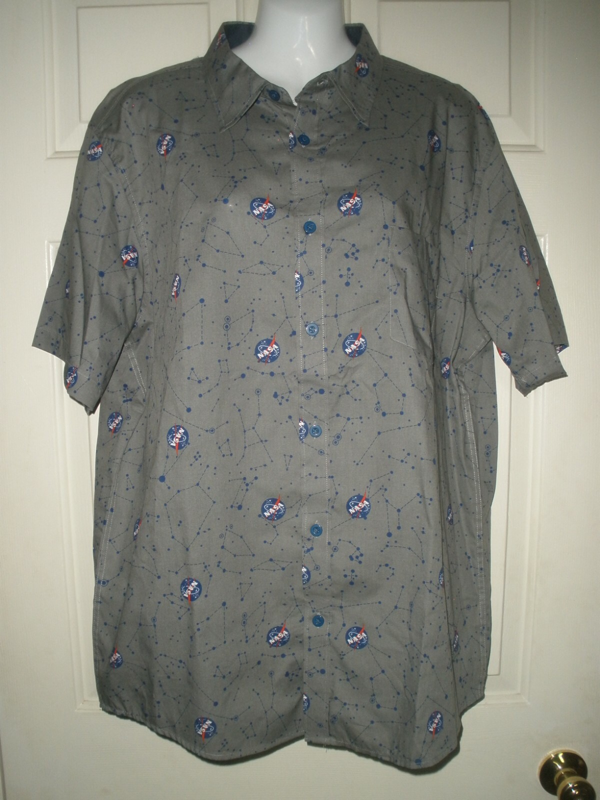 #860 Mens Shirt 2XL Nasa Gray Stars Constellations button down Space New NWT