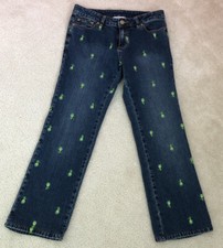 Lilly Pulitzer Denim Jean Pants Size 4 Embroidered Pineapples Medium Wash