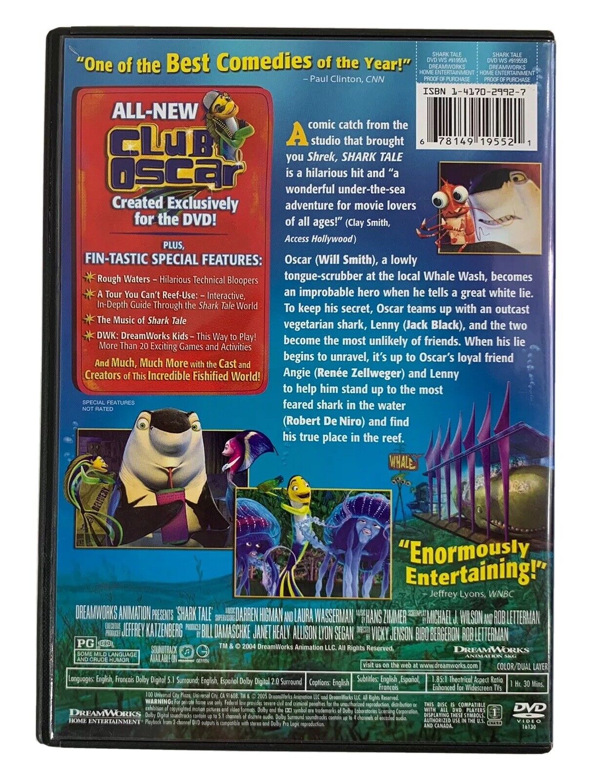 Lot of 4 DVD Childrens Movies Kung Fu Panda Shark Tale Wall-E Looney Tunes