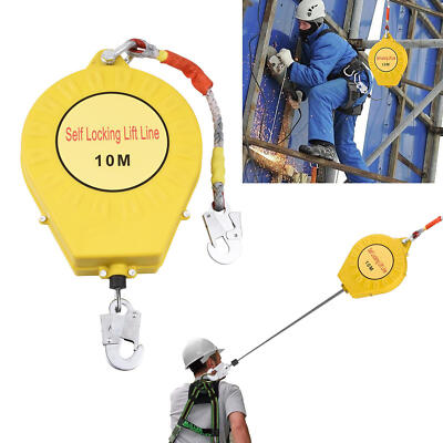 Self Retracting Lifeline Fall Arrester Fall Protection Alloy steel 330lbs 32 ft