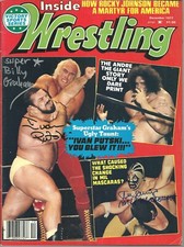 EB1556  SUPERSTAR BILLY GRAHAM  Putski  Mascaras signed Wrestling Magazine w/COA