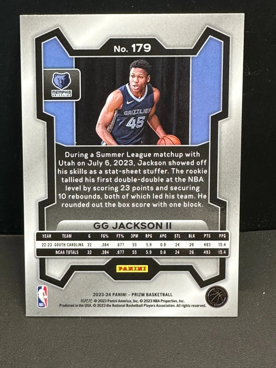 GG Jackson II 2023-24 Panini Prizm RC Rookie NBA Card #179 