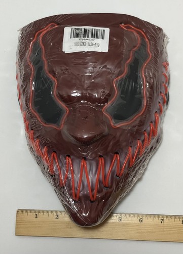 2 Pack, Venobat Halloween Light Up Masks, Costume, Scary, New, 1 Red and 1 Black - Picture 3 of 9