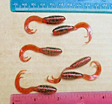 50ct MOTOROIL RED Flake 2" Triple Tail RING GRUBS Crappie Fishing Lures Panfish