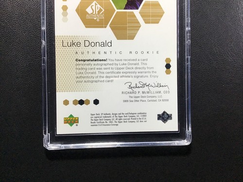2002 SP Authentic Golf LUKE DONALD #96 PGA Rookie RC Signed Auto  GOLD  /100 - Picture 7 of 7