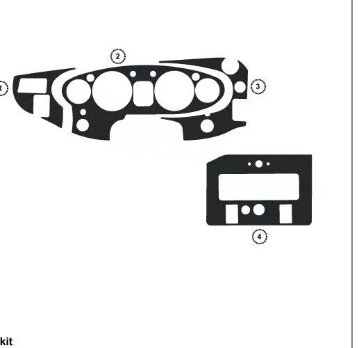 RHD FOR MG MGB MGC 1968 - 71 INTERIOR SET AUTO CARBON ALUMIN WOOD DASH TRIM KIT - Image 2 of 4