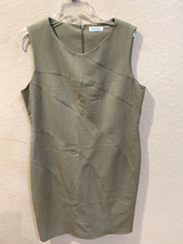 Calvin Klein Women's Sleeveless Sheath Dress Sz 4 Zips Lined Excellent Condition