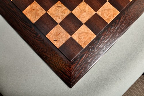 Custom Contemporary Chess Board - African Palisander / Maple Burl - 2.5" Squares - Picture 3 of 5