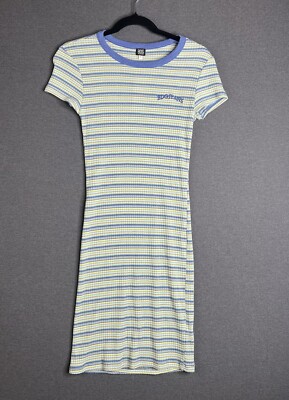bdg t shirt dress Urban Outfitters BDG Striped Stretch Mini Crew Neck T-Shirt Dress Juniors Large