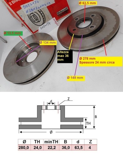 Paire De Disques De Frein Arrière NEUFS Pour Ford Sierra Cosworth 2.0 (1987-1990) - Réf. OE 5022667
