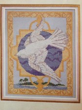Gull in Flight counted cross stitch magazine pattern, fabric & floss lot