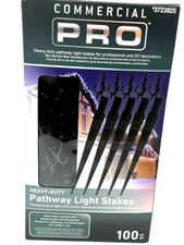 Gemmy Commercial Pro Heavy Duty Set of 100 Pathway Light Stakes 9" New