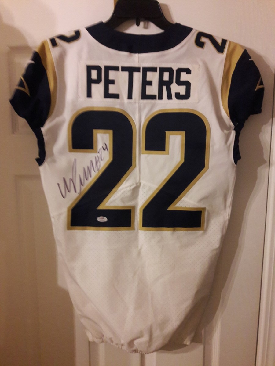 MARCUS PETERS LOS ANGELES RAMS SIGNED GAME USED WORN JERSEY PSA
